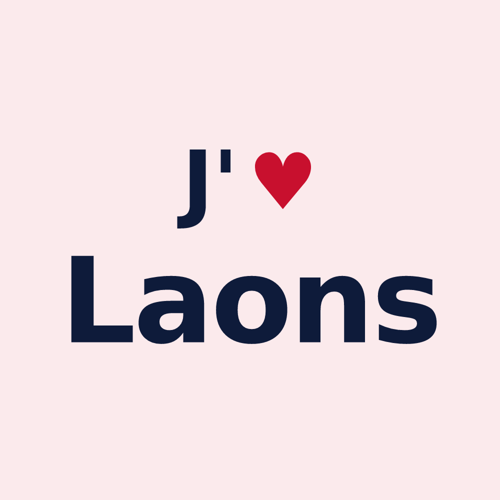 Magnet personnalisé Laons — design « J'aime Laons » imprimé sur le magnet