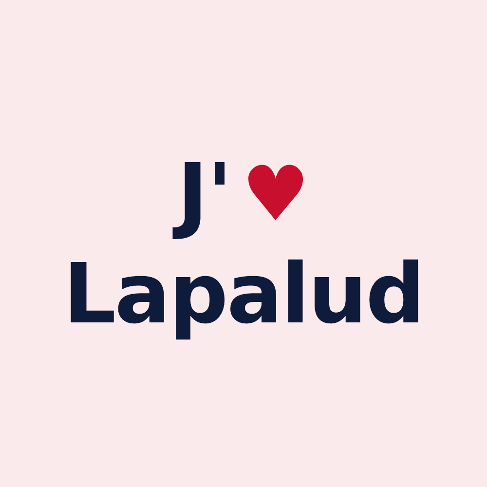 Magnet personnalisé Lapalud — design « J'aime Lapalud » imprimé sur le magnet