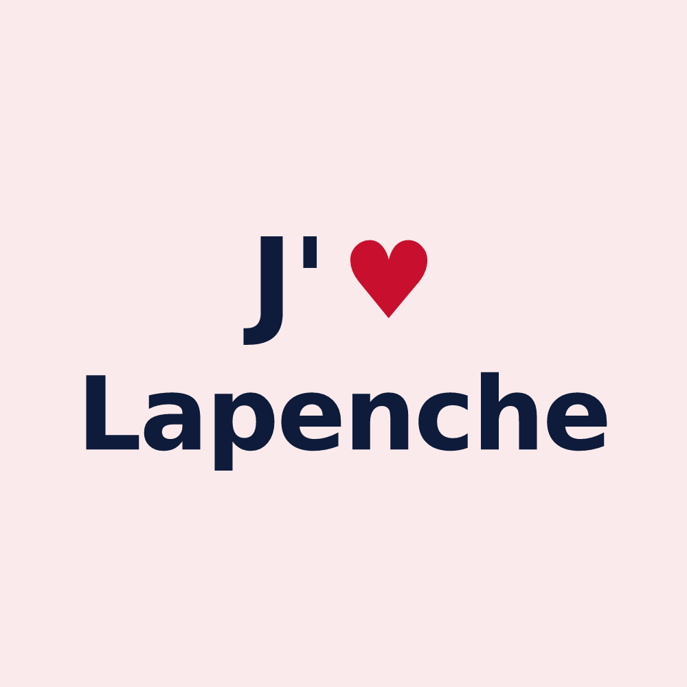 Magnet personnalisé Lapenche — design « J'aime Lapenche » imprimé sur le magnet