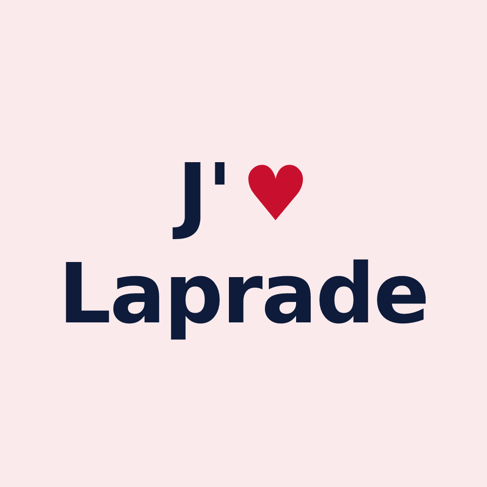 Magnet personnalisé Laprade — design « J'aime Laprade » imprimé sur le magnet