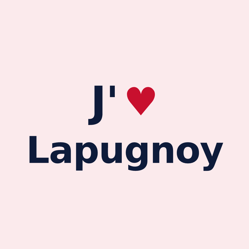 Magnet personnalisé Lapugnoy — design J'aime Lapugnoy
