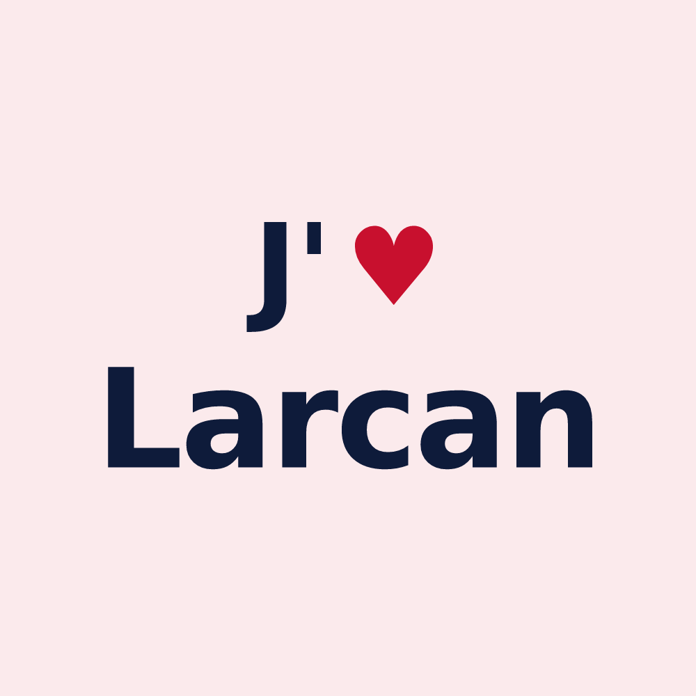 Magnet personnalisé Larcan — design J'aime Larcan