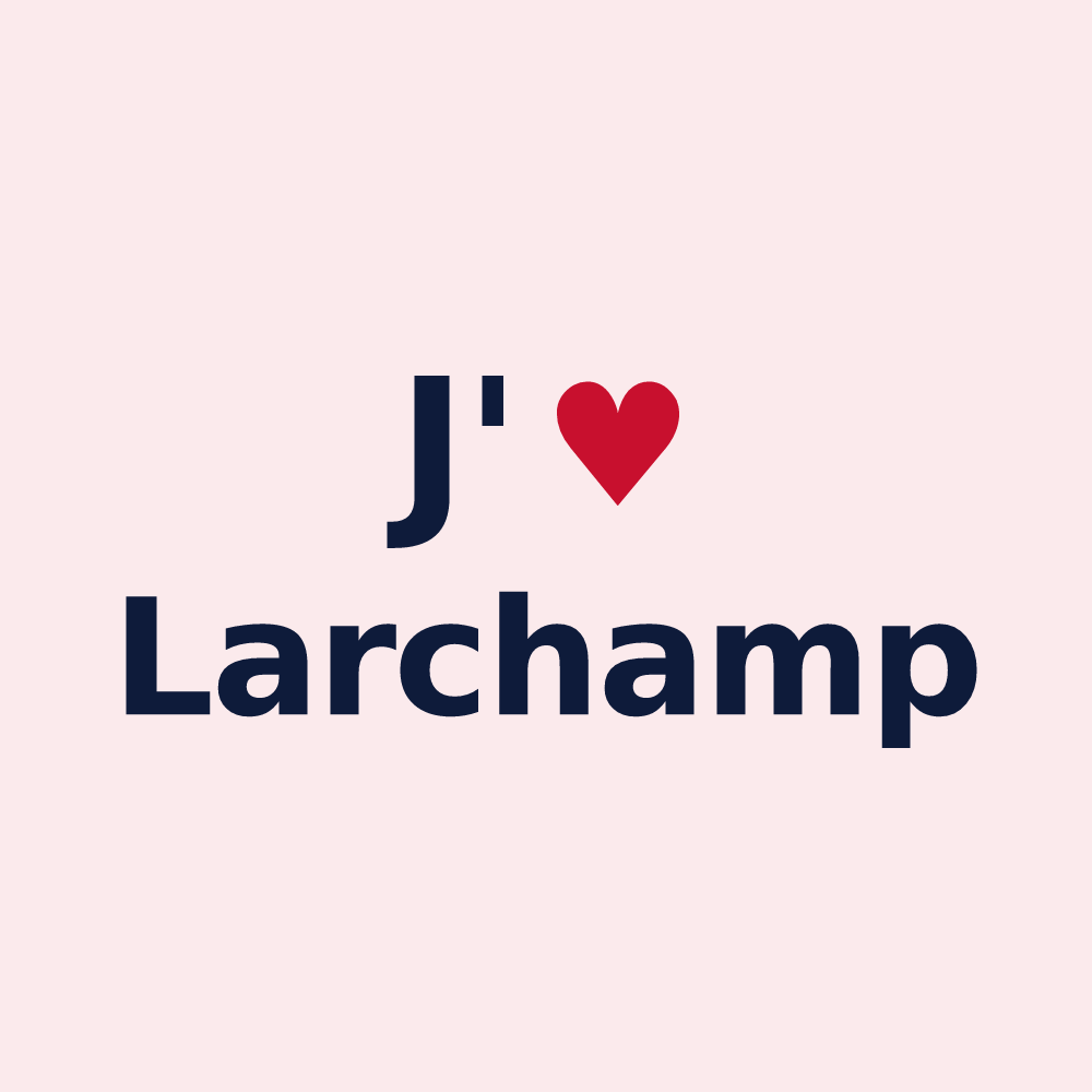 Magnet personnalisé Larchamp — design J'aime Larchamp