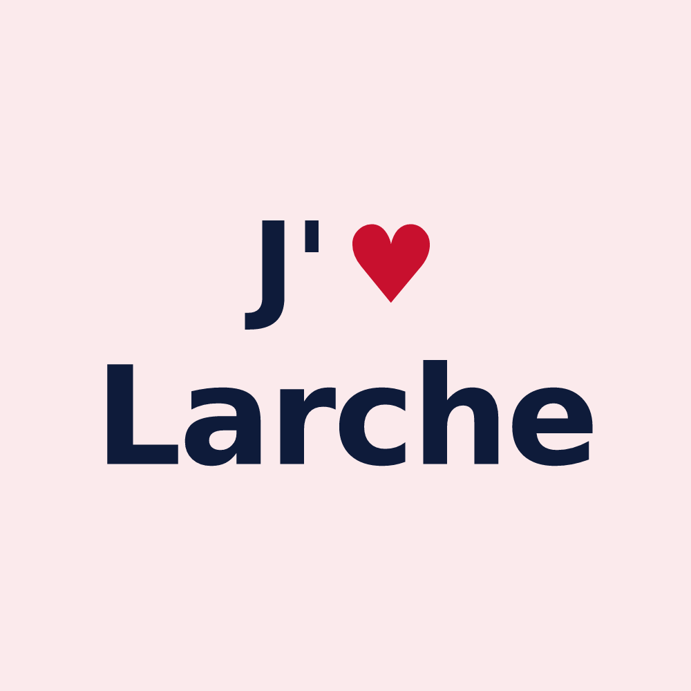 Magnet personnalisé Larche — design « J'aime Larche » imprimé sur le magnet
