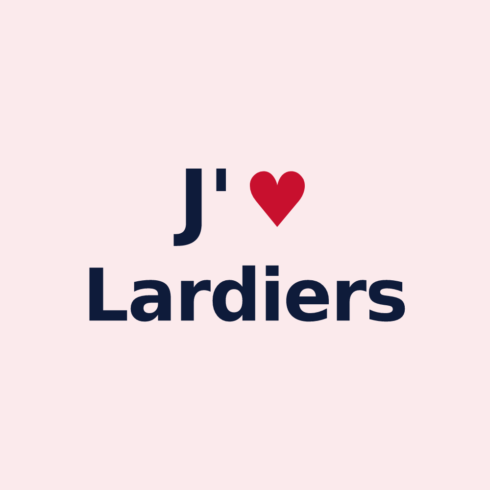 Magnet personnalisé Lardiers — design « J'aime Lardiers » imprimé sur le magnet