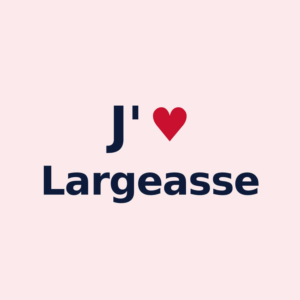 Magnet personnalisé Largeasse — design « J'aime Largeasse » imprimé sur le magnet