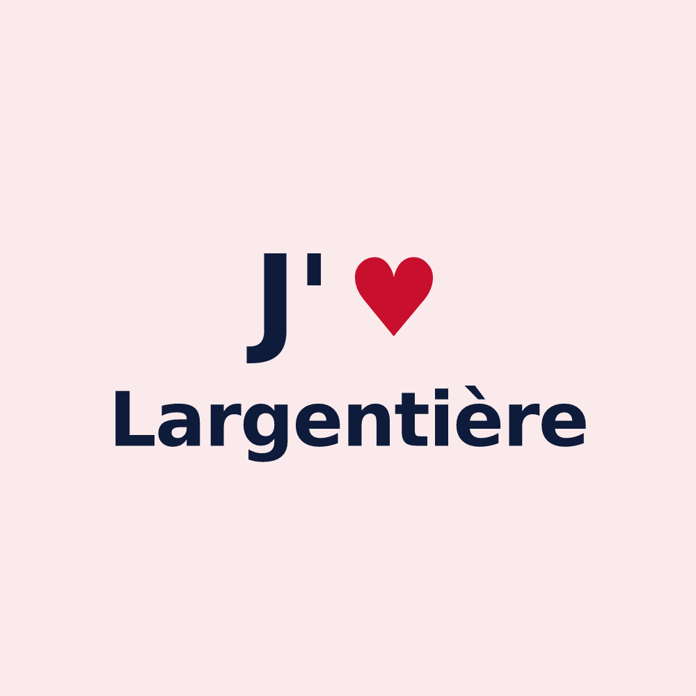 Magnet personnalisé Largentière — design J'aime Largentière