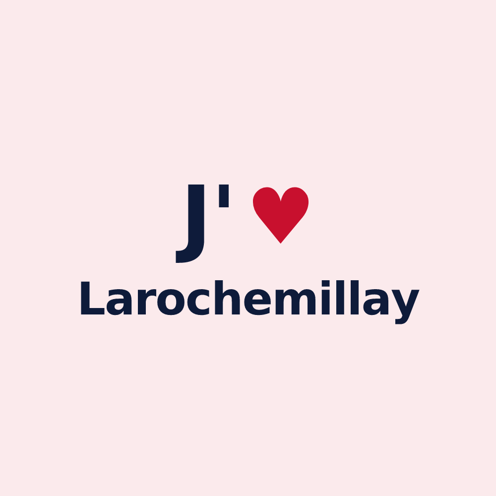 Magnet personnalisé Larochemillay — design J'aime Larochemillay