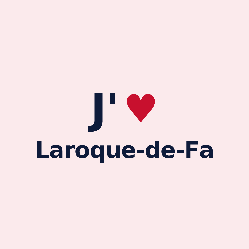 Magnet personnalisé Laroque-de-Fa — design « J'aime Laroque-de-Fa » imprimé sur le magnet