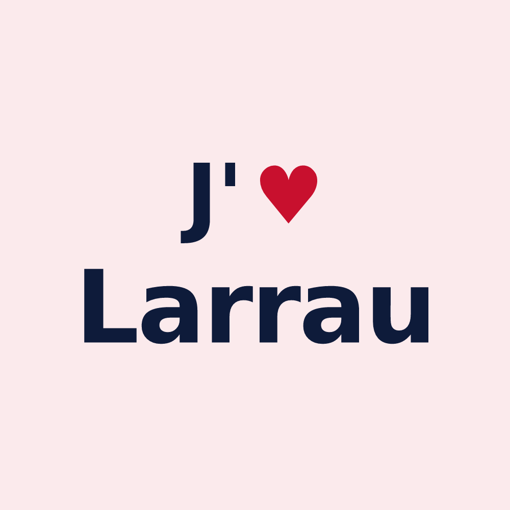 Magnet personnalisé Larrau — design « J'aime Larrau » imprimé sur le magnet