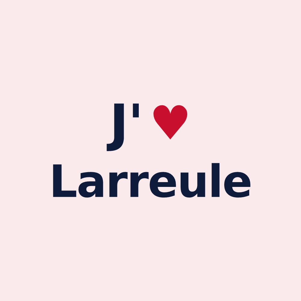 Magnet personnalisé Larreule — design « J'aime Larreule » imprimé sur le magnet