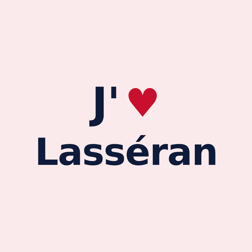 Magnet personnalisé Lasséran — design J'aime Lasséran