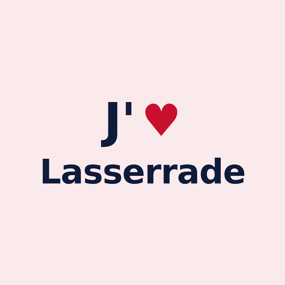 Magnet personnalisé Lasserrade — design J'aime Lasserrade