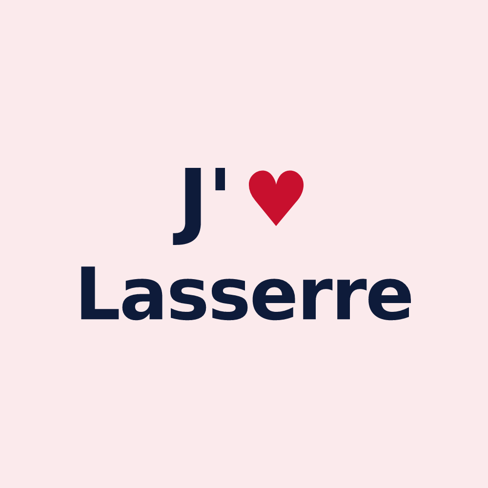 Magnet personnalisé Lasserre — design J'aime Lasserre