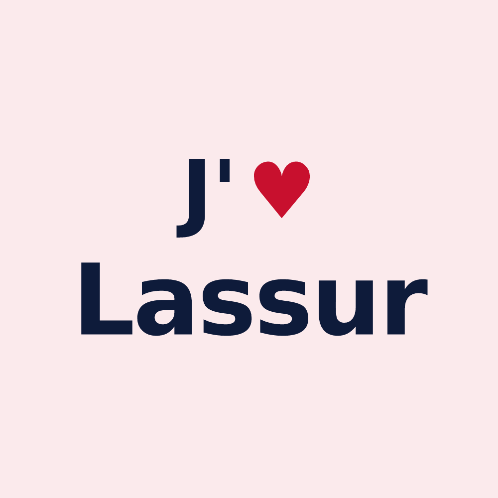 Magnet personnalisé Lassur — design « J'aime Lassur » imprimé sur le magnet