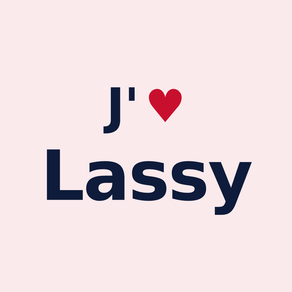 Magnet personnalisé Lassy — design « J'aime Lassy » imprimé sur le magnet