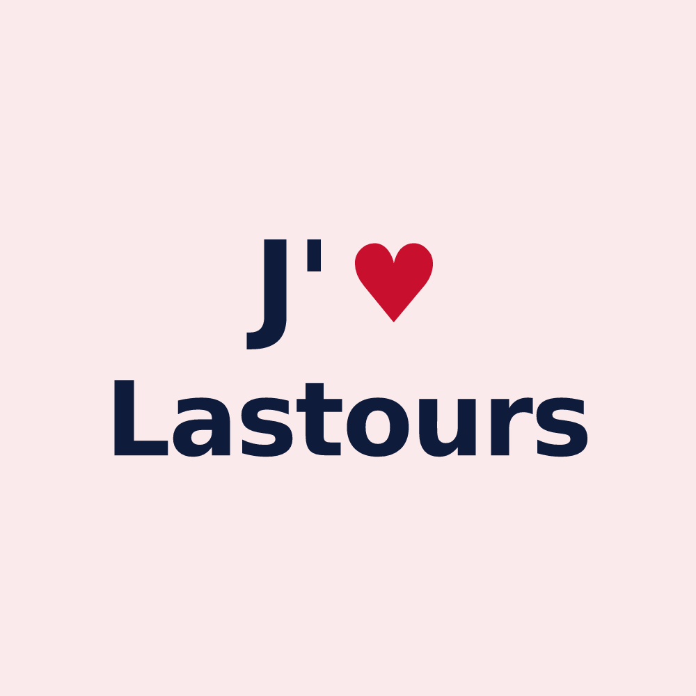 Magnet personnalisé Lastours — design J'aime Lastours