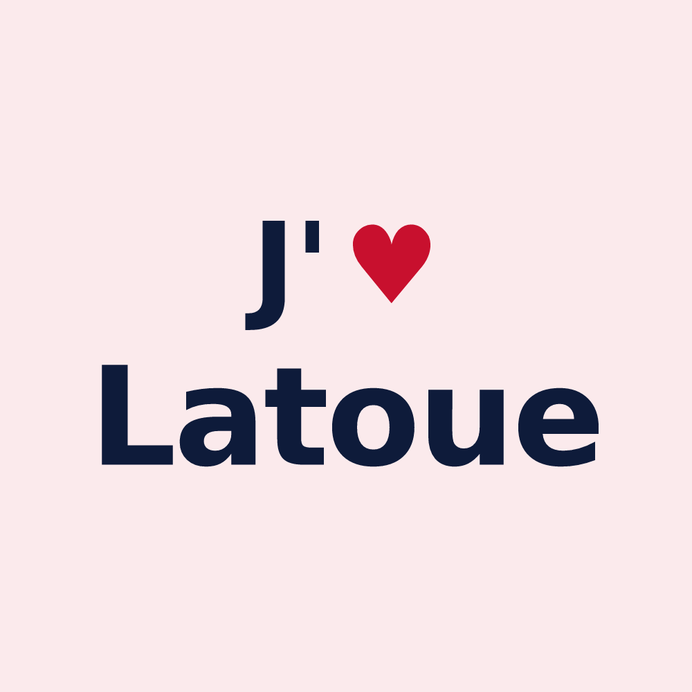 Magnet personnalisé Latoue — design J'aime Latoue