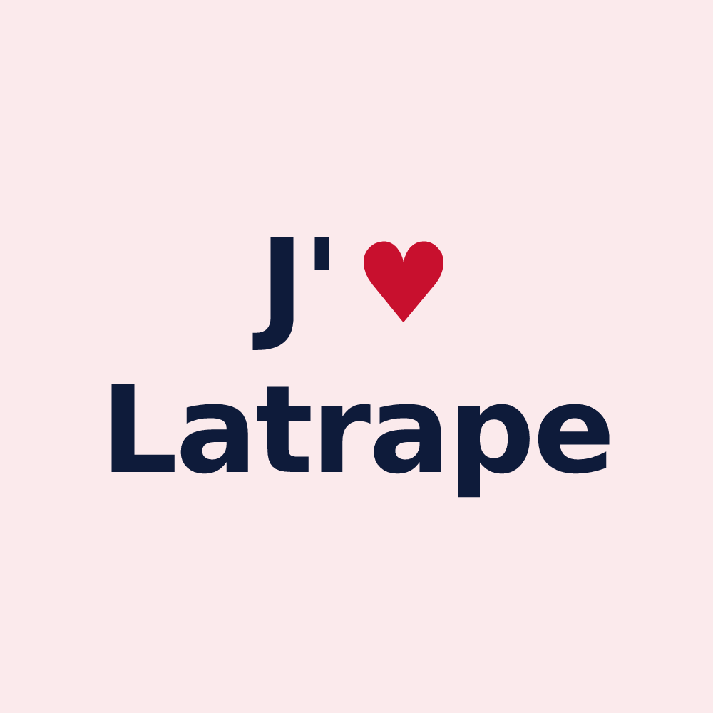 Magnet personnalisé Latrape — design « J'aime Latrape » imprimé sur le magnet