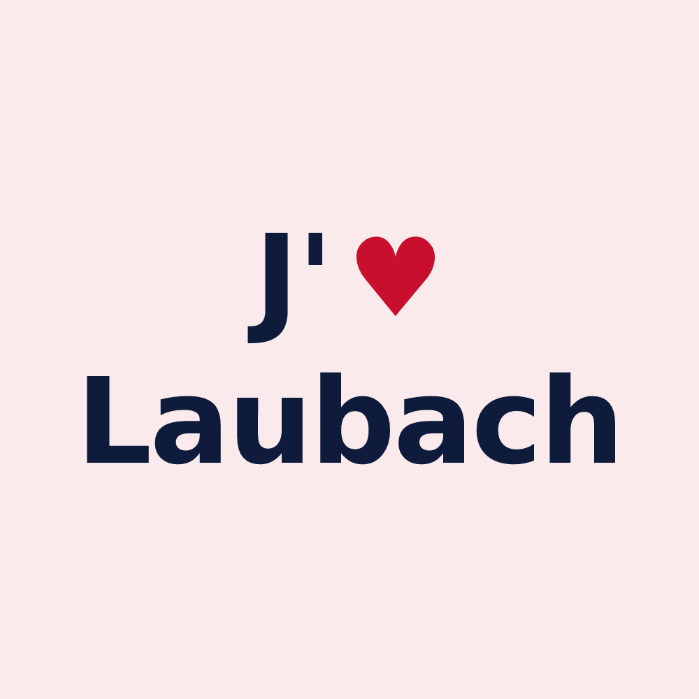 Magnet personnalisé Laubach — design « J'aime Laubach » imprimé sur le magnet