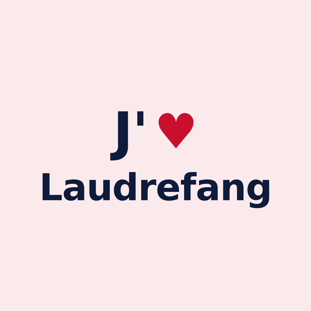 Magnet personnalisé Laudrefang — design J'aime Laudrefang