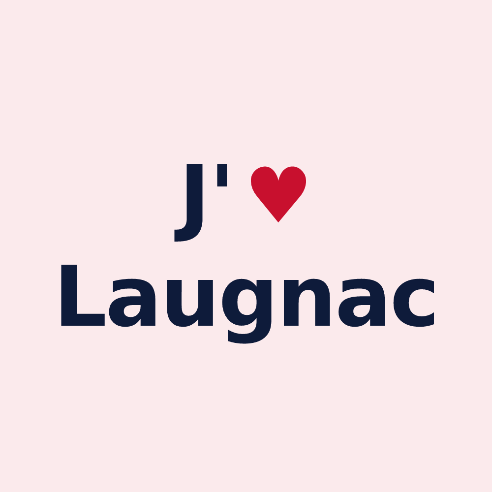 Magnet personnalisé Laugnac — design J'aime Laugnac