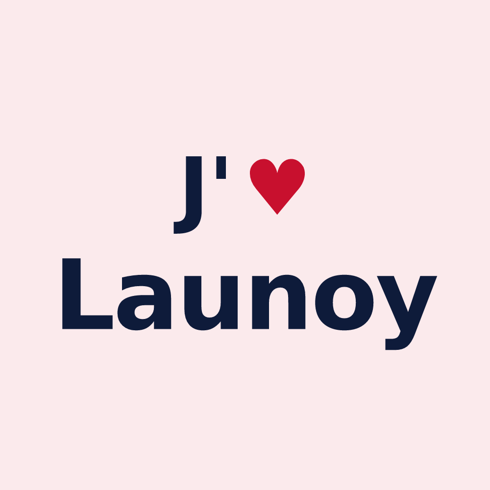 Magnet personnalisé Launoy — design J'aime Launoy