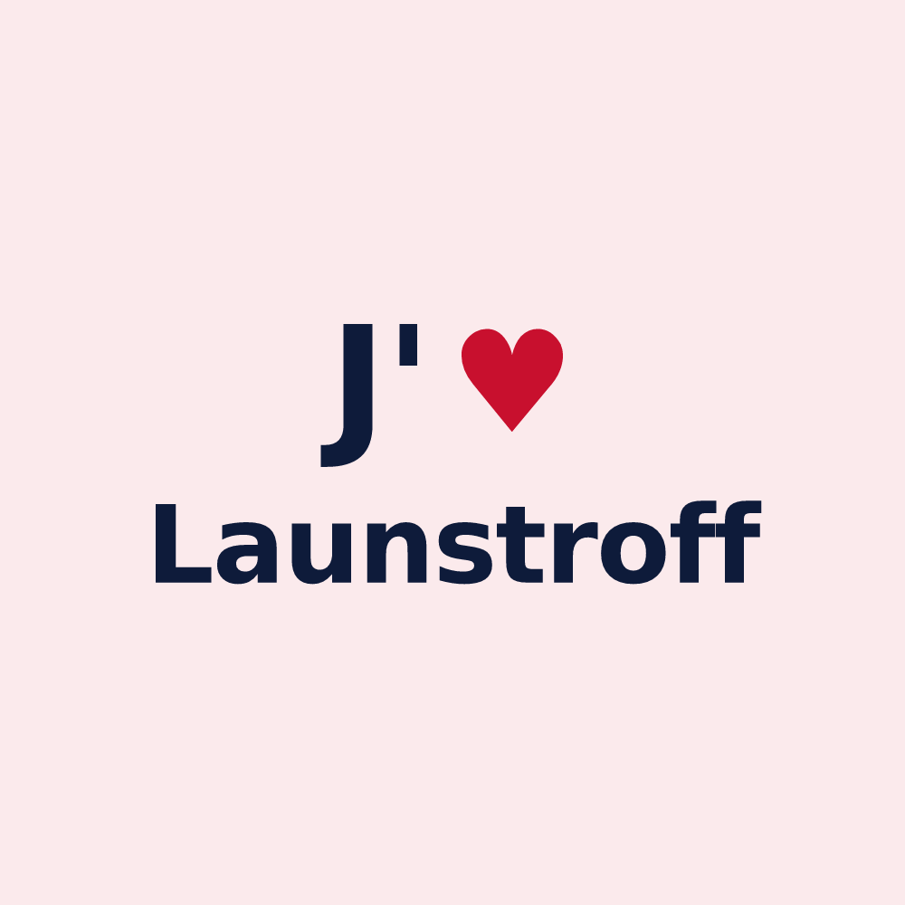 Magnet personnalisé Launstroff — design J'aime Launstroff
