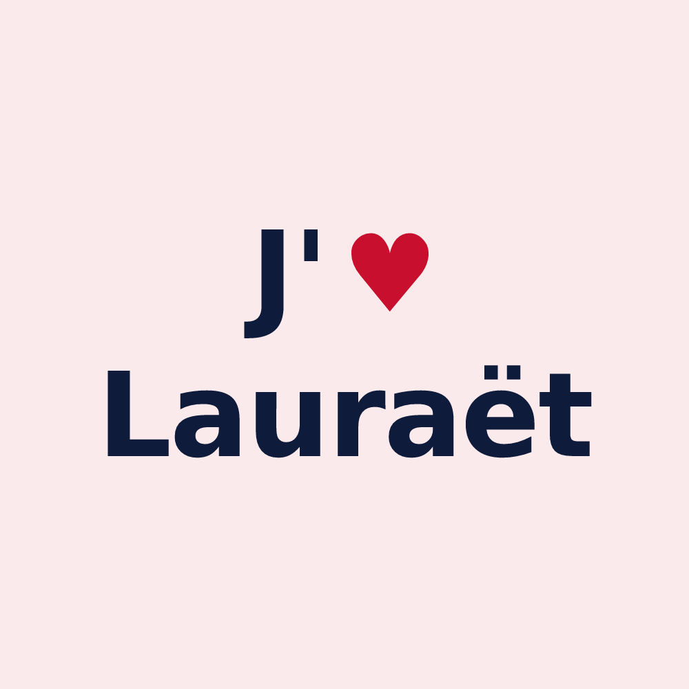 Magnet personnalisé Lauraët — design « J'aime Lauraët » imprimé sur le magnet