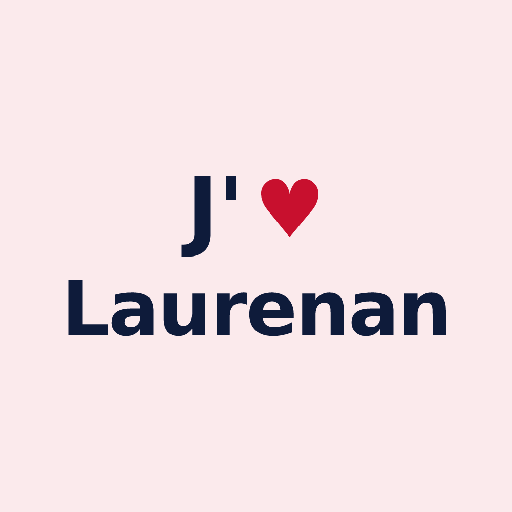 Magnet personnalisé Laurenan — design « J'aime Laurenan » imprimé sur le magnet