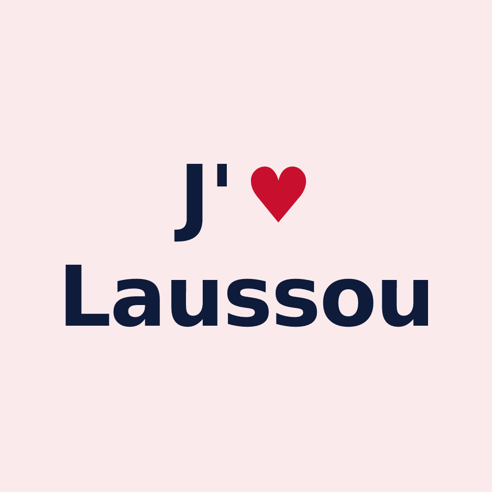Magnet personnalisé Laussou — design « J'aime Laussou » imprimé sur le magnet