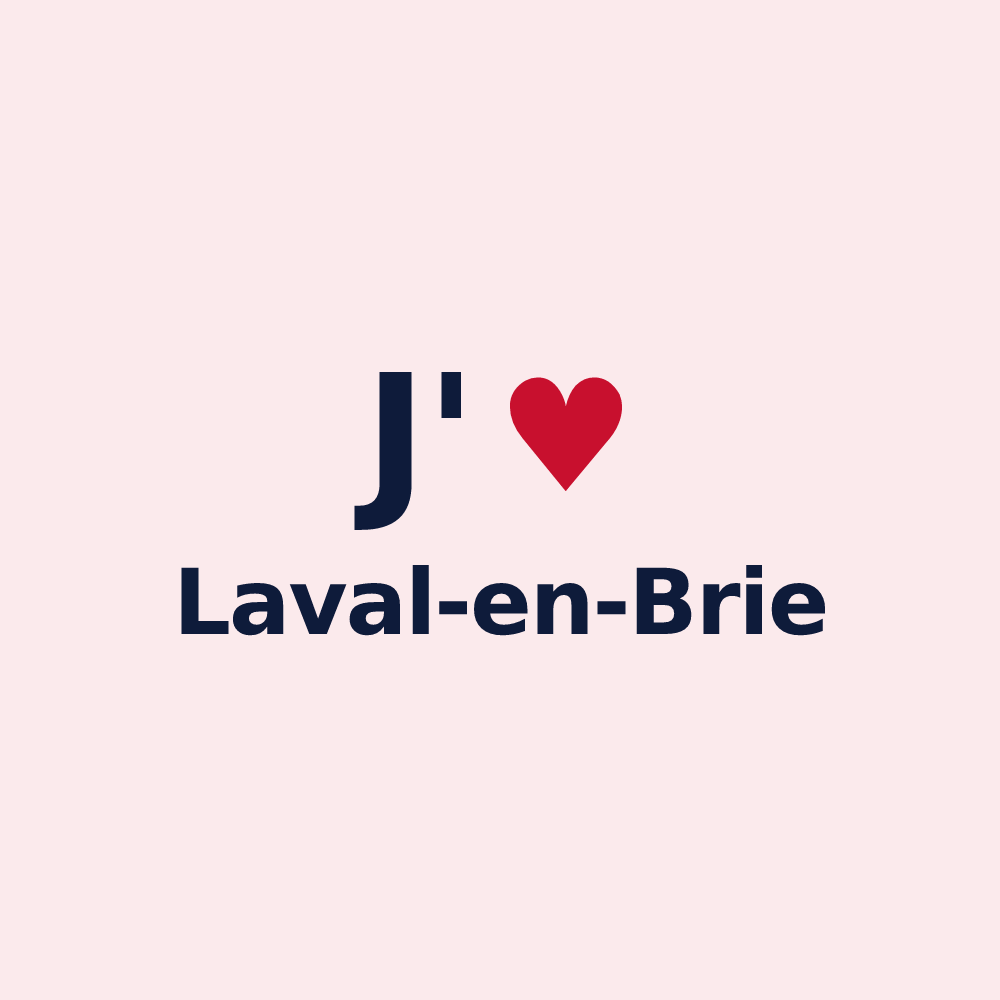 Magnet personnalisé Laval-en-Brie — design J'aime Laval-en-Brie