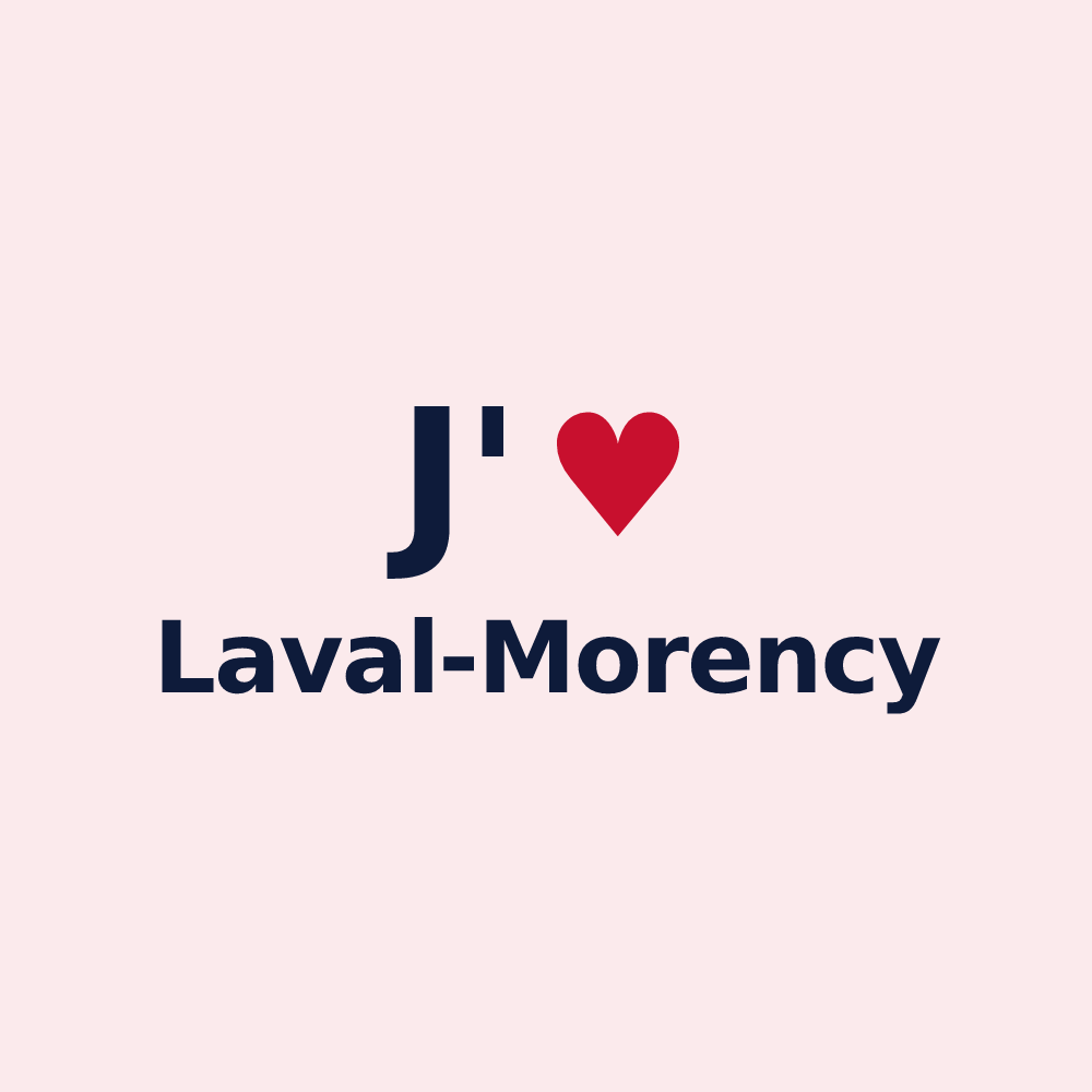 Magnet personnalisé Laval-Morency — design J'aime Laval-Morency