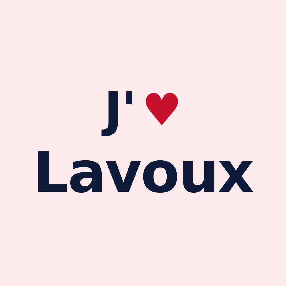 Magnet personnalisé Lavoux — design « J'aime Lavoux » imprimé sur le magnet