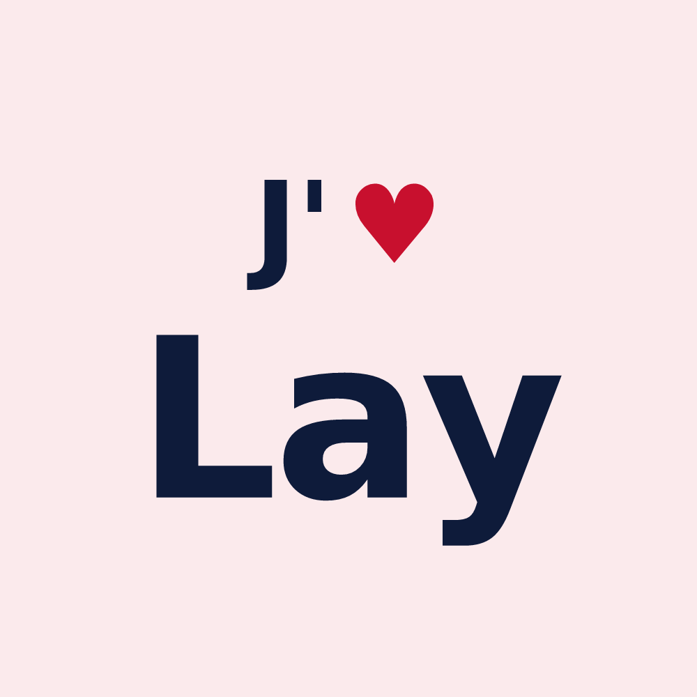 Magnet personnalisé Lay — design « J'aime Lay » imprimé sur le magnet