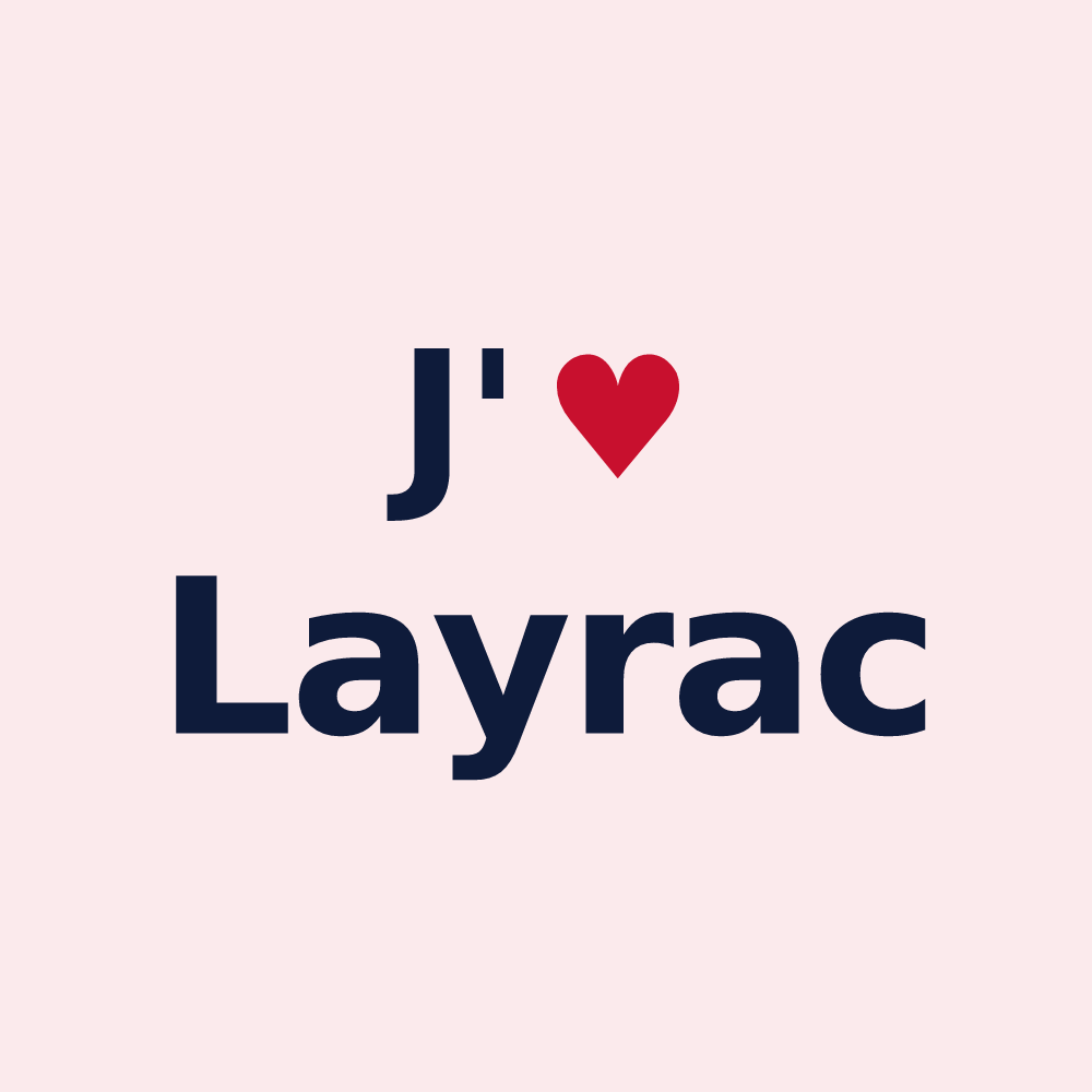 Magnet personnalisé Layrac — design J'aime Layrac
