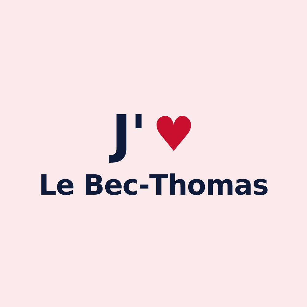 Magnet personnalisé Le Bec-Thomas — design J'aime Le Bec-Thomas