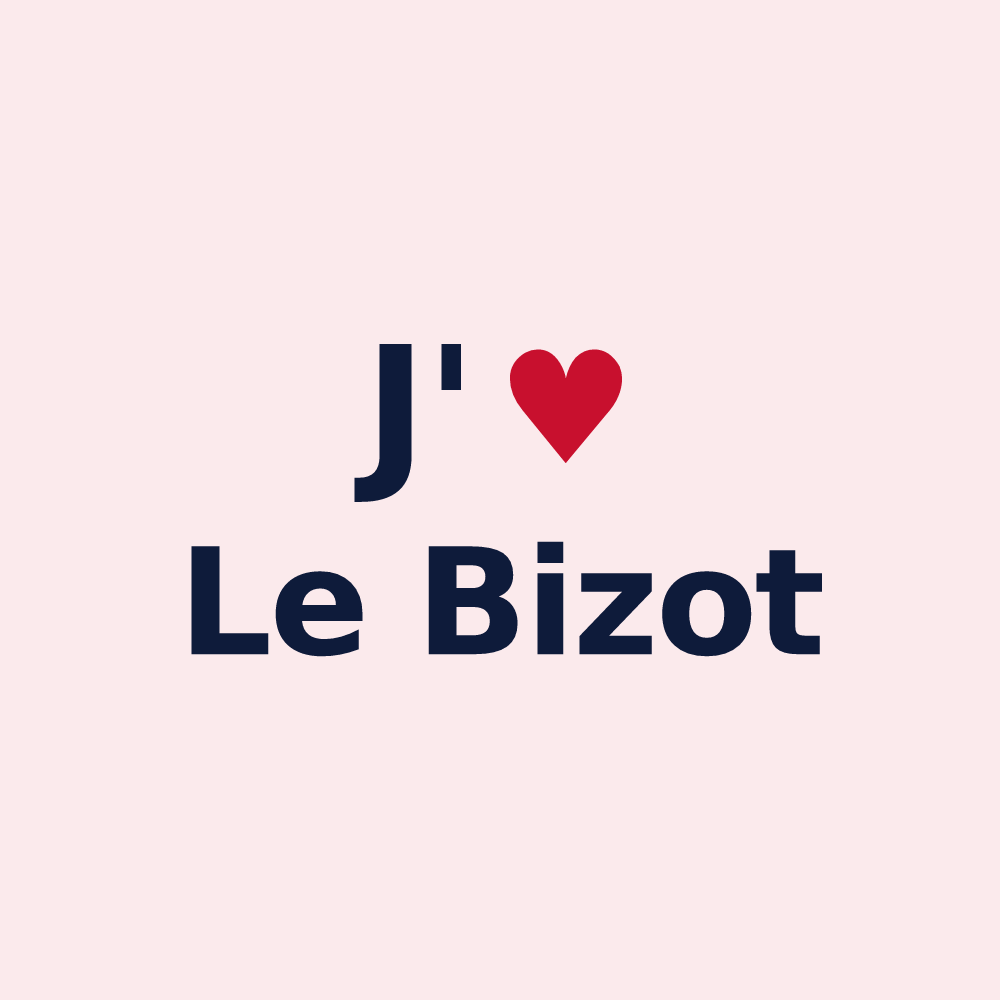 Magnet personnalisé Le Bizot — design J'aime Le Bizot