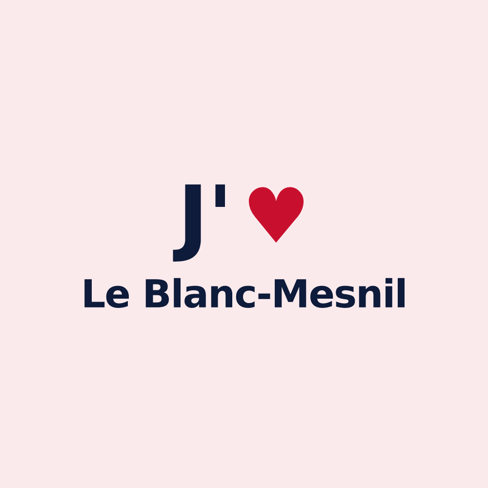 Magnet personnalisé Le Blanc-Mesnil — design J'aime Le Blanc-Mesnil