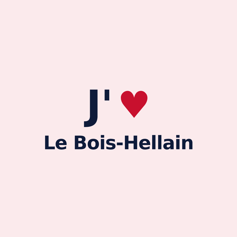 Magnet personnalisé Le Bois-Hellain — design J'aime Le Bois-Hellain