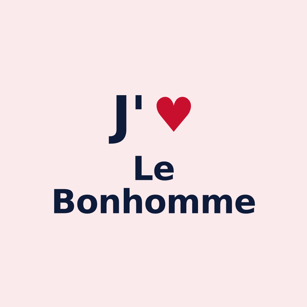 Magnet personnalisé Le Bonhomme — design « J'aime Le Bonhomme » imprimé sur le magnet
