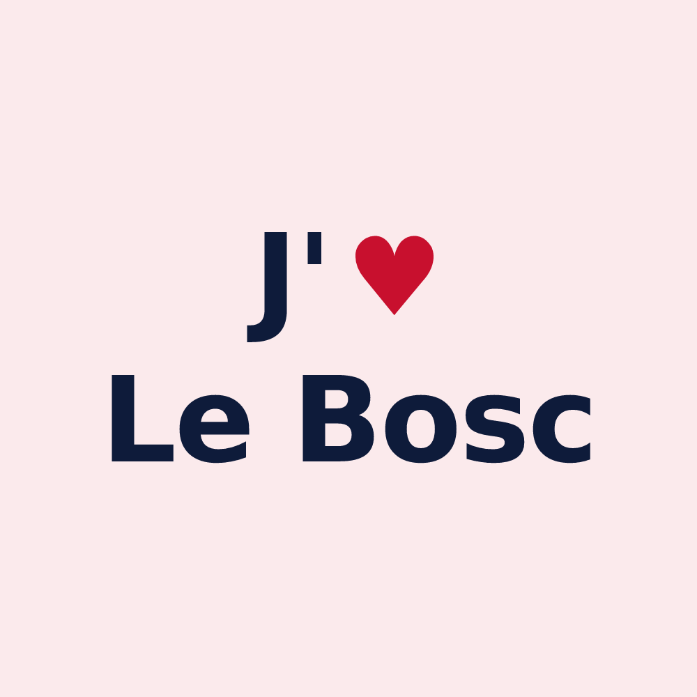 Magnet personnalisé Le Bosc — design « J'aime Le Bosc » imprimé sur le magnet