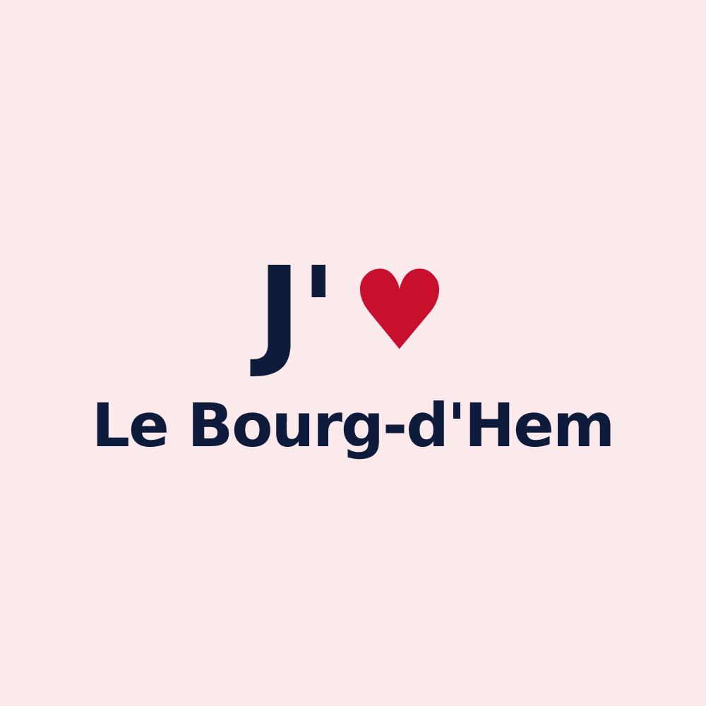 Magnet personnalisé Le Bourg-d'Hem — design J'aime Le Bourg-d'Hem