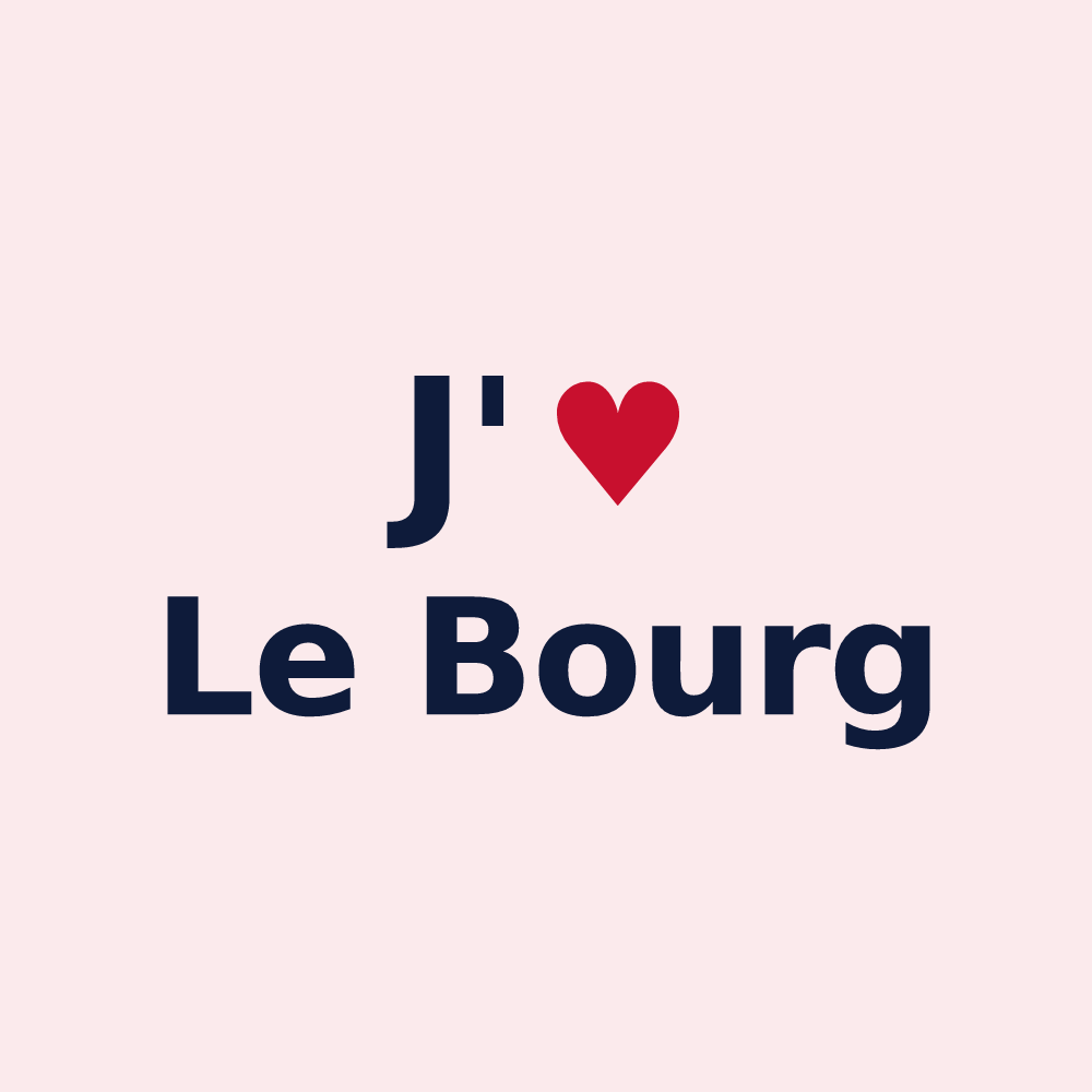 Magnet personnalisé Le Bourg — design J'aime Le Bourg
