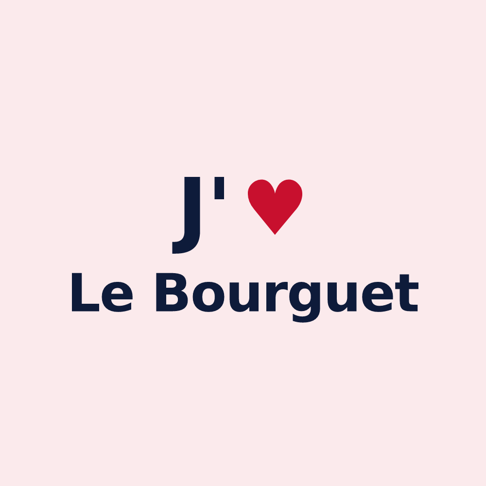 Magnet personnalisé Le Bourguet — design « J'aime Le Bourguet » imprimé sur le magnet
