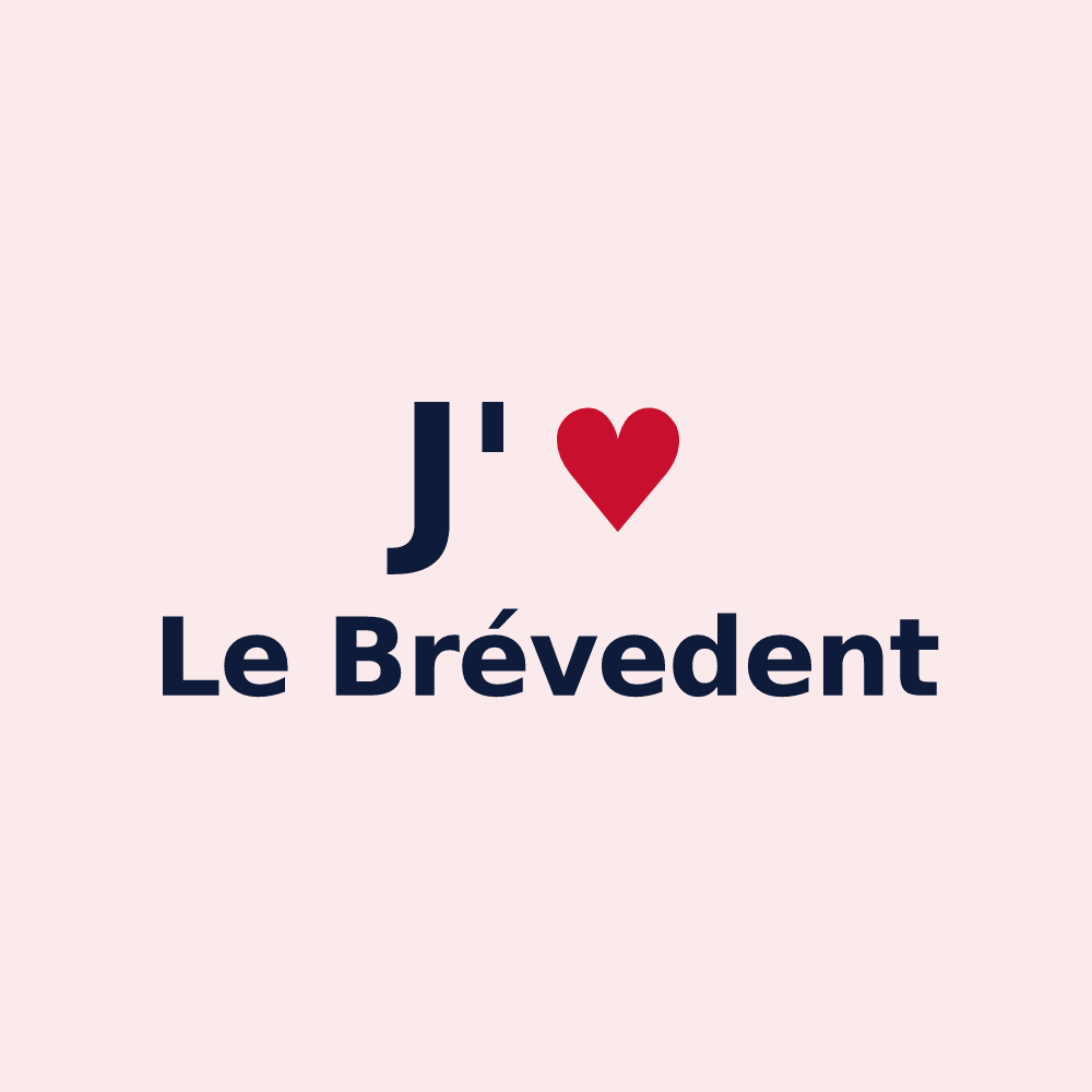 Magnet personnalisé Le Brévedent — design « J'aime Le Brévedent » imprimé sur le magnet