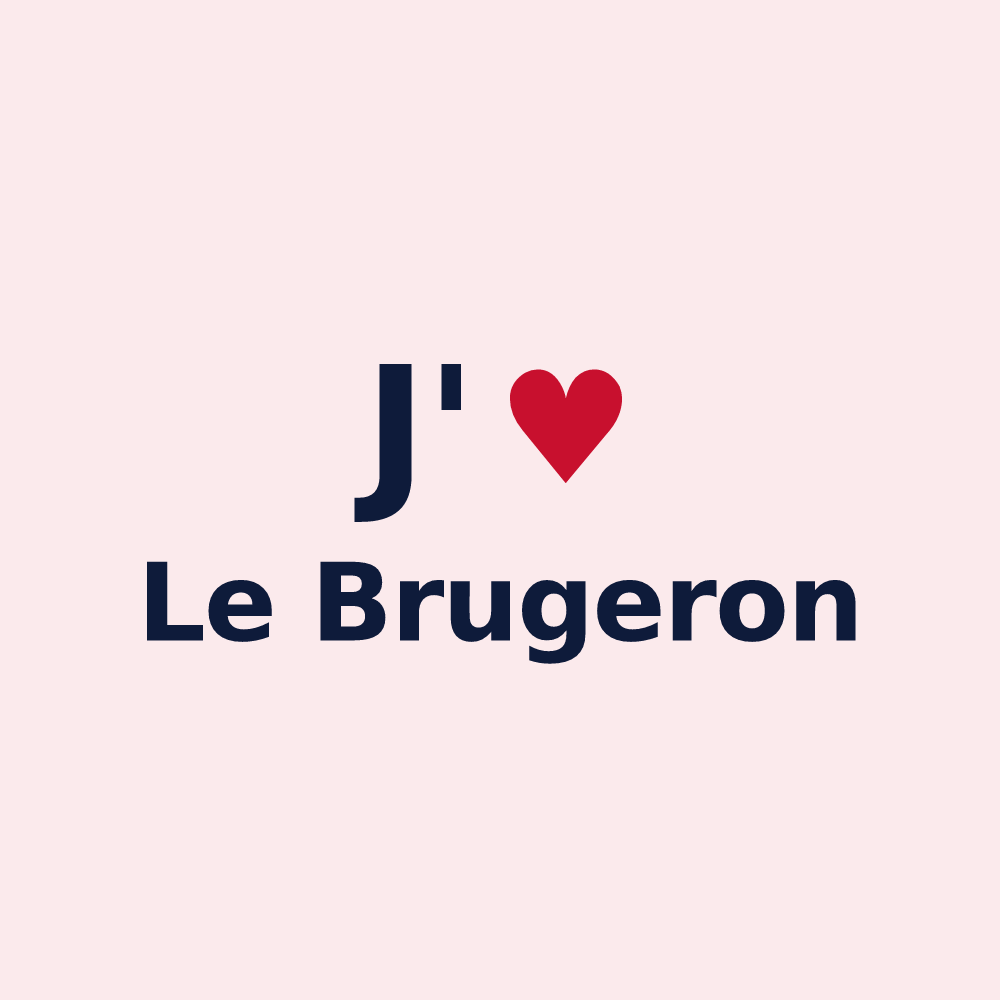 Magnet personnalisé Le Brugeron — design J'aime Le Brugeron