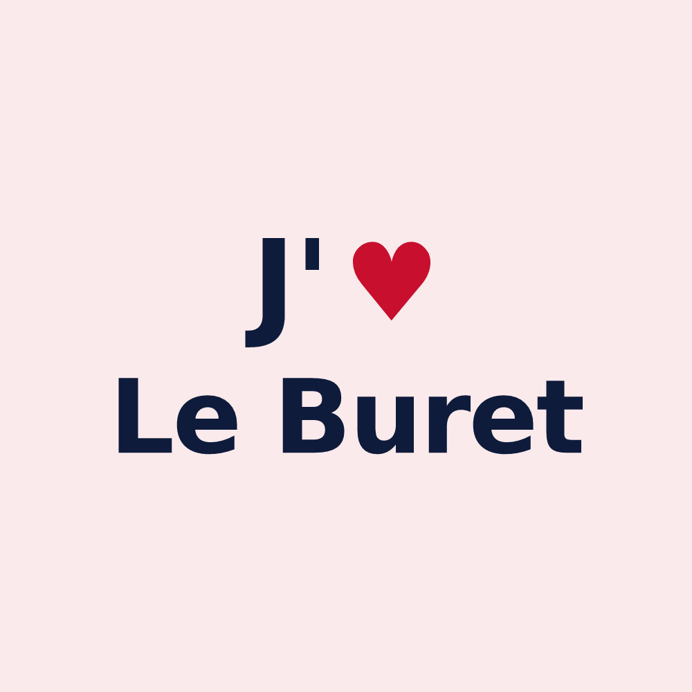 Magnet personnalisé Le Buret — design J'aime Le Buret