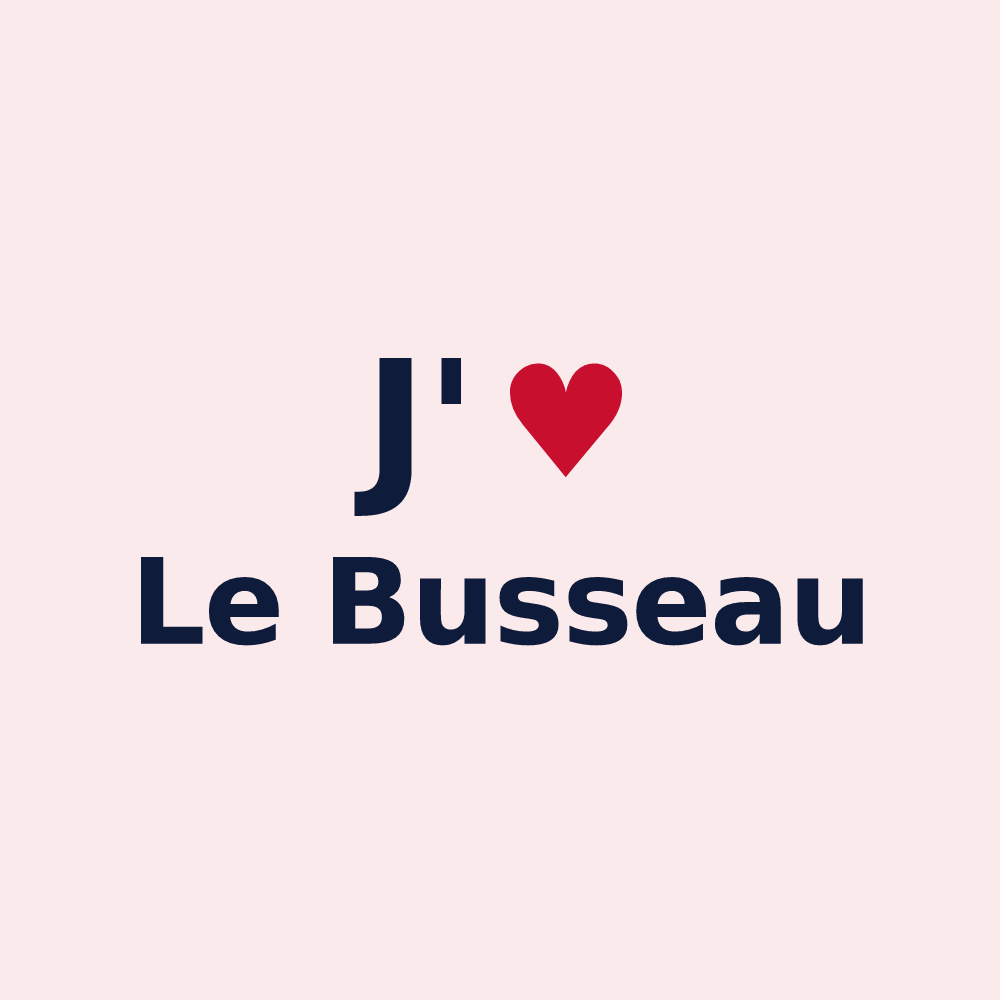 Magnet personnalisé Le Busseau — design J'aime Le Busseau