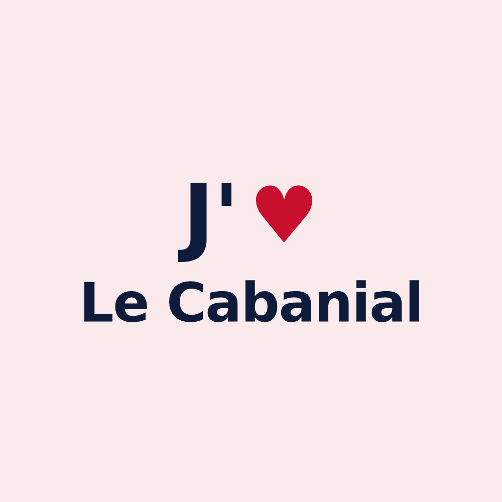 Magnet personnalisé Le Cabanial — design J'aime Le Cabanial